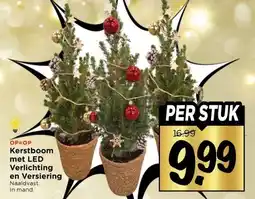 Vomar Voordeelmarkt Kerstboom met LED Verlichting en Versiering aanbieding