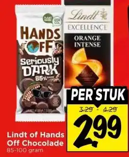 Vomar Voordeelmarkt Lindt of Hands Off Chocolade aanbieding