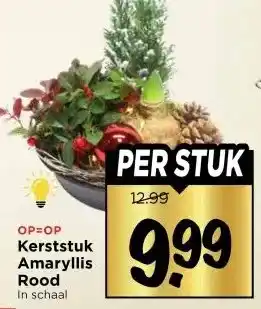 Vomar Voordeelmarkt Kerststuk Amaryllis Rood aanbieding