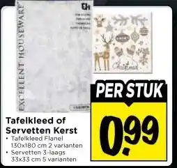 Vomar Voordeelmarkt Tafelkleed of Servetten Kerst aanbieding