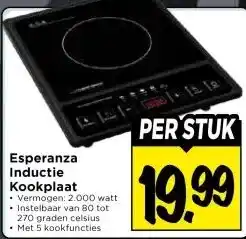 Vomar Voordeelmarkt Esperanza Inductie Kookplaat aanbieding