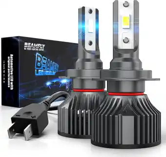 Amazon BEAMFLY H7 LED-autolampen 130W 28000LM 6000K wit licht 600% (LEDX2-H7QSSJ) aanbieding