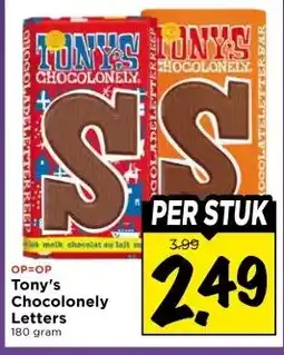 Vomar Voordeelmarkt Tony's Chocolonely Letters aanbieding