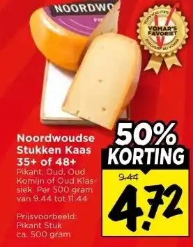 Vomar Voordeelmarkt Noordwouse Stukken Kaas 35+ of 48+ aanbieding