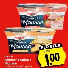 Vomar Voordeelmarkt Almhof Yoghurt Mousse aanbieding