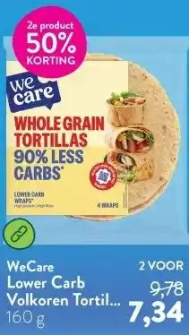 Holland & Barrett Lower Carb Volkoren Tortilla Wraps - 4 x 40g aanbieding