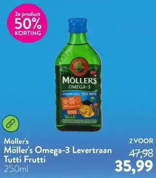 Holland & Barrett Möller's Omega-3 Levertraan Tutti Frutti aanbieding