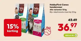 Pets Place HobbyFirst Canex hondenvoer Alle varianten 12 kg. aanbieding