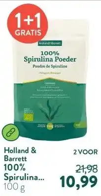 Holland & Barrett 100% Spirulina Poeder Biologisch aanbieding