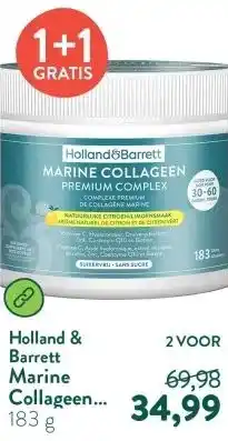 Holland & Barrett Marine Collageen Premium Complex Natuurlijke Citroen/Limoensmaak - 183g aanbieding