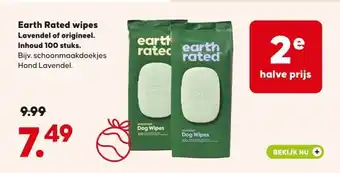 Pets Place Earth Rated wipes Lavendel of origineel. Inhoud 100 stuks. aanbieding