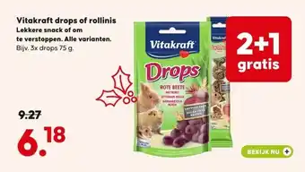 Pets Place Vitakraft drops of rollinis Lekkere snack of om te verstoppen. aanbieding