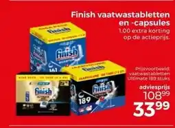 Trekpleister Finish vaatwastabletten en -capsules aanbieding