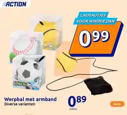 Action Werpbal met armband aanbieding