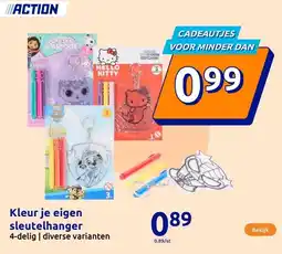 Action Kleur je eigen sleutelhanger aanbieding
