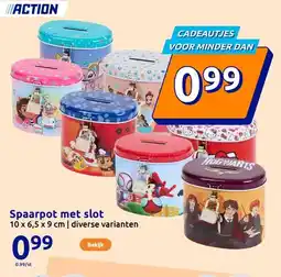 Action Spaarpot met slot aanbieding