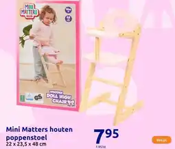 Action Mini Matters houten poppenstoel aanbieding