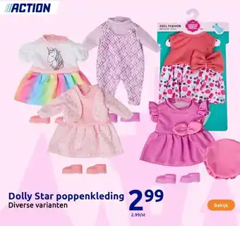 Action Dolly Star poppenkleding aanbieding