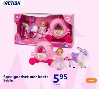 Action Speelgoedset met koets aanbieding