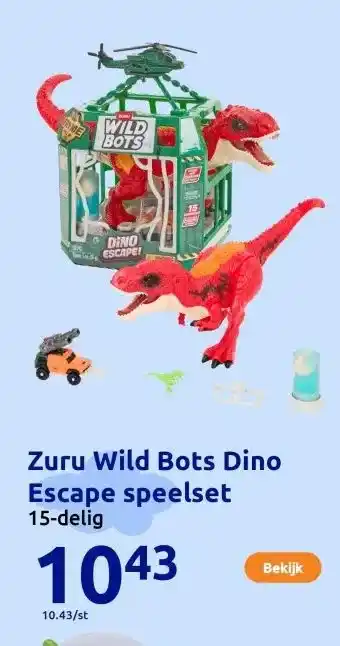 Action Zuru Wild Bots Dino Escape speelset aanbieding
