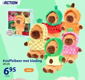 Action Knuffelbeer met kleding aanbieding
