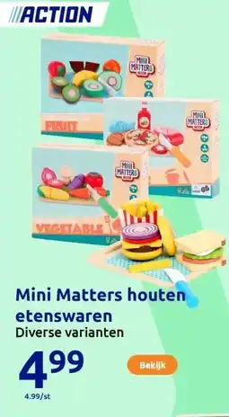 Action Mini Matters houten etenswaren aanbieding