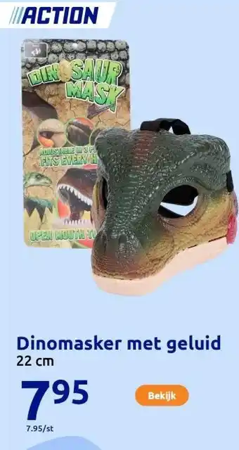 Action Dinomasker met geluid aanbieding