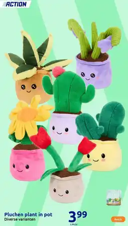 Action Pluchen plant in pot aanbieding