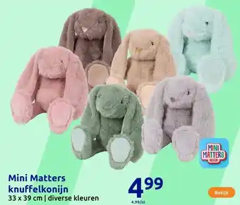 Action Mini Matters knuffelkonijn aanbieding