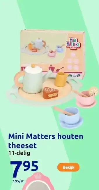 Action Mini Matters houten theeset aanbieding