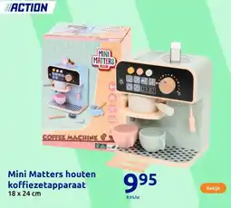 Action Mini Matters houten koffiezetapparaat aanbieding