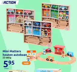 Action Mini Matters houten autobaan aanbieding