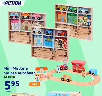 Action Mini Matters houten autobaan aanbieding