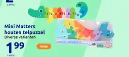 Action Mini Matters houten telpuzzel aanbieding