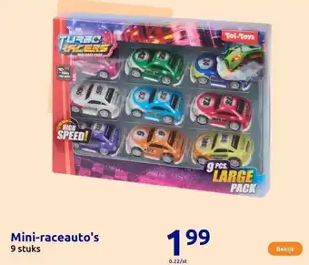 Action Mini-raceauto's aanbieding