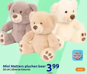 Action Mini Matters pluchen beer aanbieding