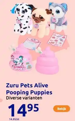 Action Zuru Pets Alive Pooping Puppies aanbieding