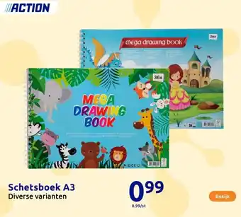 Action Schetsboek A3 aanbieding