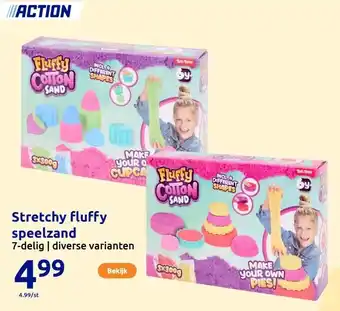 Action Stretchy fluffy speelzand aanbieding