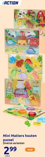 Action Mini Matters houten puzzel aanbieding