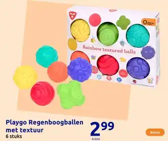 Action Playgo Regenboogballen met textuur aanbieding