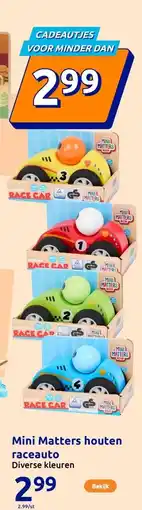 Action Mini Matters houten raceauto aanbieding