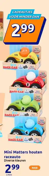 Action Mini Matters houten raceauto aanbieding