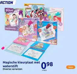 Action Magische kleurplaat met waterstift aanbieding