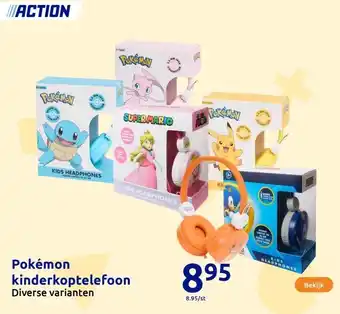 Action Pokémon kinderkoptelefoon aanbieding