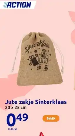 Action Jute zakje Sinterklaas aanbieding