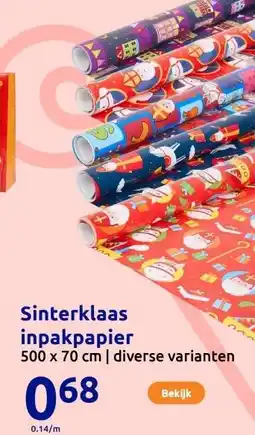 Action Sinterklaas inpakpapier aanbieding
