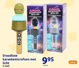 Action Draadloze karaokemicrofoon met licht aanbieding