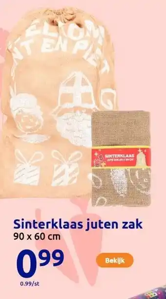 Action Sinterklaas juten zak aanbieding