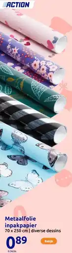 Action Metaalfolie inpakpapier aanbieding